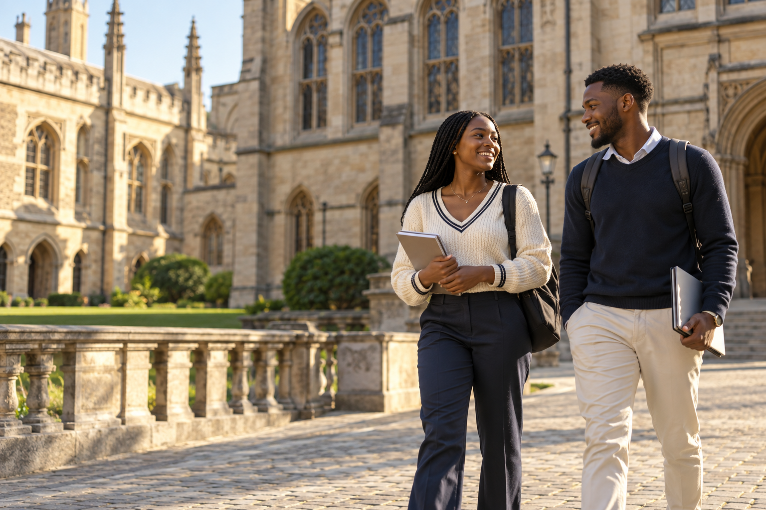 African students on a university campus